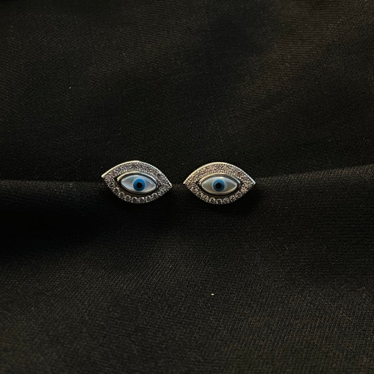 Konmer Silver Evil Eye Earrings - RE006